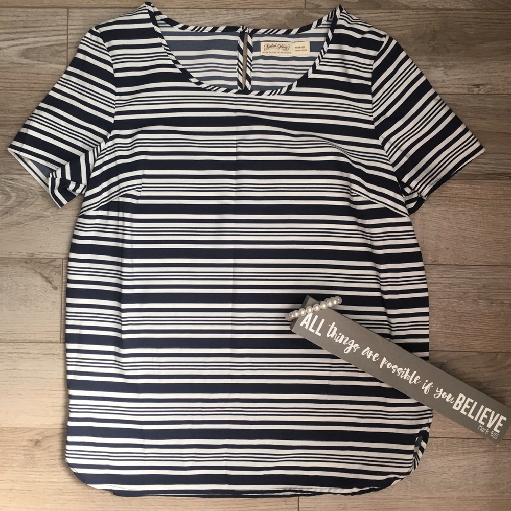Blue and white striped shirt
